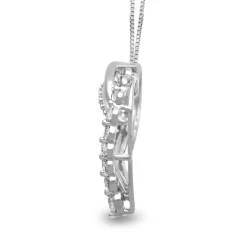 Diamond Journey Heart Pendant In 10K White Gold (1/2 Ct. Tw.)