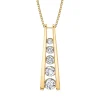 Diamond Journey Pendant With Ladder Design In 14K Yellow Gold (1/2 Ct. Tw.)