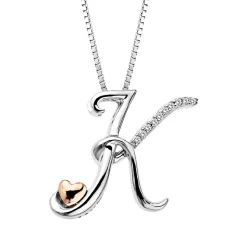 Diamond "K" Initial Pendant