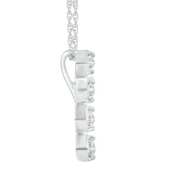 Diamond Kite-Set Cross Pendant In 10K White Gold (1/4 Ct. Tw.)