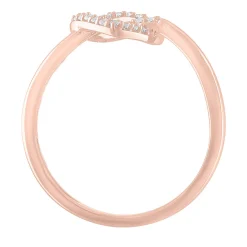 Diamond Knotted Heart Ring In 10K Rose Gold (1/10 Ct. Tw.)