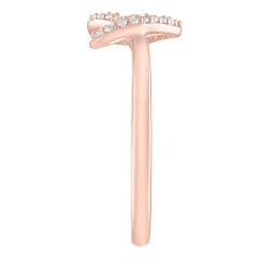 Diamond Knotted Heart Ring In 10K Rose Gold (1/10 Ct. Tw.)