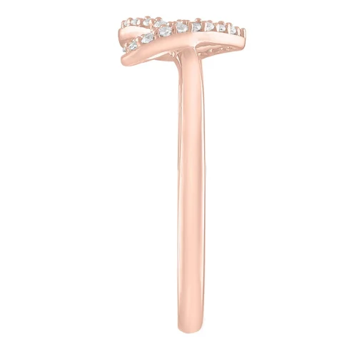 Diamond Knotted Heart Ring In 10K Rose Gold (1/10 Ct. Tw.)