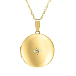 Diamond Locket In 14K Yellow Gold