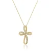 Diamond Loop Cross Pendant In 10K Yellow Gold (1/7 Ct. Tw.)