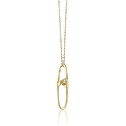Diamond Loop Cross Pendant In 10K Yellow Gold (1/7 Ct. Tw.)