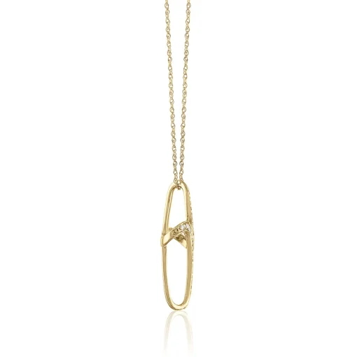 Diamond Loop Cross Pendant In 10K Yellow Gold (1/7 Ct. Tw.)
