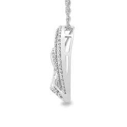 Diamond Loop Heart Pendant In 10K White Gold (1/4 Ct. Tw.)