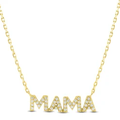 Diamond Mama Necklace In 10K Yellow Gold (1/10 Ct. Tw.)