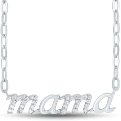 Diamond Mama Necklace In Sterling Silver (1/10 Ct. Tw.)