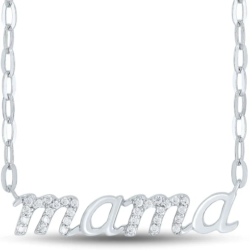 Diamond Mama Necklace In Sterling Silver (1/10 Ct. Tw.)