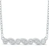 Diamond Milgrain Bar Necklace In Sterling Silver (1/7 Ct. Tw.)
