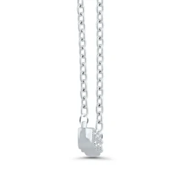 Diamond Milgrain Bar Necklace In Sterling Silver (1/7 Ct. Tw.)