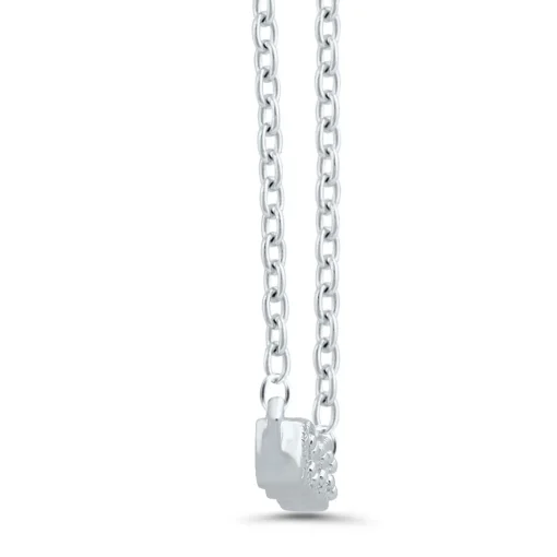 Diamond Milgrain Bar Necklace In Sterling Silver (1/7 Ct. Tw.)