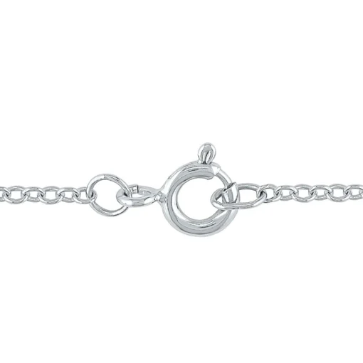Diamond Milgrain Bar Necklace In Sterling Silver (1/7 Ct. Tw.)