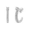 Diamond Mini Huggie Hoop Earrings In 10K White Gold (1/10 Ct. Tw.)