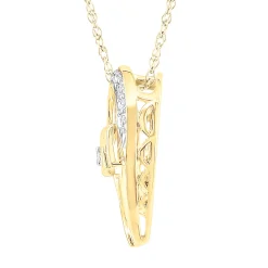 Diamond Mom Heart Pendant In 10K Yellow Gold