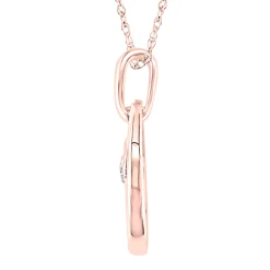 Diamond "Mom" Pendant In 10K Rose Gold