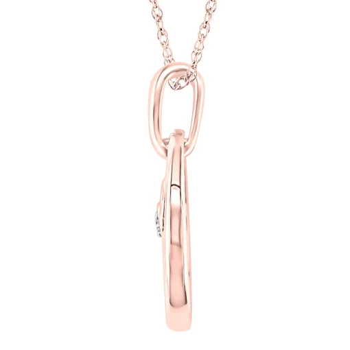 Diamond "Mom" Pendant In 10K Rose Gold