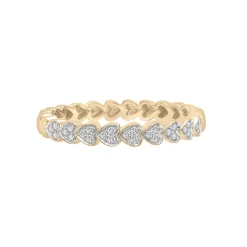 Diamond Multi-Heart Ring In 14K Yellow Gold (1/10 Ct. Tw.)