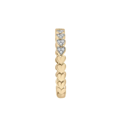 Diamond Multi-Heart Ring In 14K Yellow Gold (1/10 Ct. Tw.)