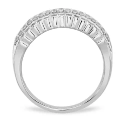 Diamond Multi-Row Anniversary Band In 10K White Gold (3/4 Ct. Tw.)