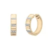 Diamond Multi-Row Ribbed Hoop Earrings In Vermeil, 17Mm (1/7 Ct. Tw.)