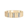 Diamond Multi-Row Ribbed Ring In Vermeil (1/7 Ct. Tw.)