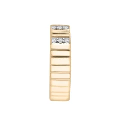 Diamond Multi-Row Ribbed Ring In Vermeil (1/7 Ct. Tw.)