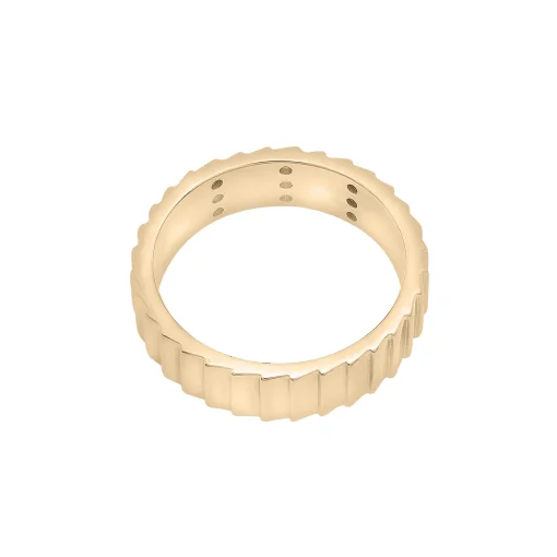 Diamond Multi-Row Ribbed Ring In Vermeil (1/7 Ct. Tw.)