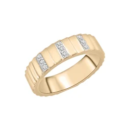 Diamond Multi-Row Ribbed Ring In Vermeil (1/7 Ct. Tw.)