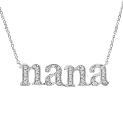 Diamond "Nana" Necklace In Sterling Silver (1/7 Ct. Tw.)