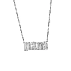 Diamond "Nana" Necklace In Sterling Silver (1/7 Ct. Tw.)