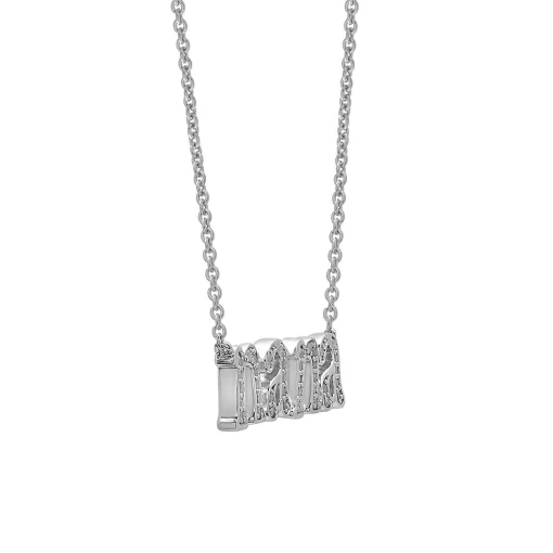 Diamond "Nana" Necklace In Sterling Silver (1/7 Ct. Tw.)