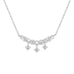 Diamond Necklace In 10K White Gold (1/10 Ct. Tw.)