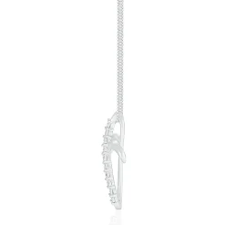 Diamond Open Cross Pendant In Sterling Silver