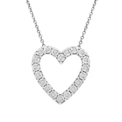 Diamond Open Heart Pendant In Sterling Silver (1/10 Ct. Tw.)