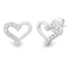 Diamond Open Heart Stud Earrings In Sterling Silver (1/4 Ct. Tw.)