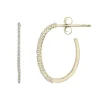 Diamond Open J-Hoop Earrings In 10K Yellow Gold (1/4 Ct. Tw.)