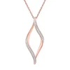 Diamond Open Marquise Pendant In Sterling Silver With 10K Rose Gold Plating (1/10 Ct. Tw.)