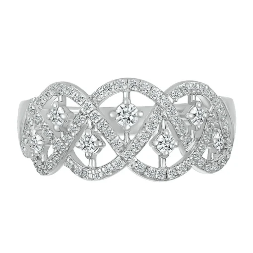 Diamond Open Ring In 10K White Gold (1/2 Ct. Tw.)