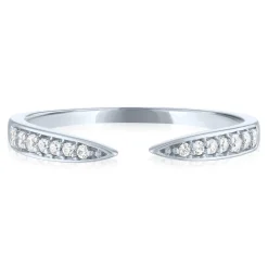Diamond Open Stacking Band In 10K White Gold (1/10 Ct. Tw.)