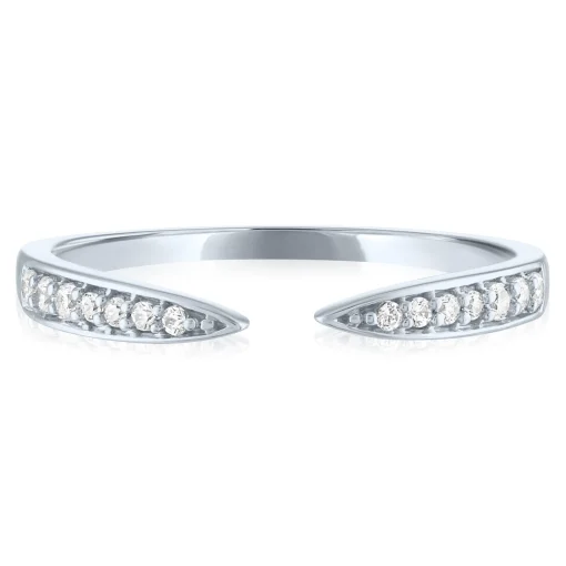 Diamond Open Stacking Band In 10K White Gold (1/10 Ct. Tw.)