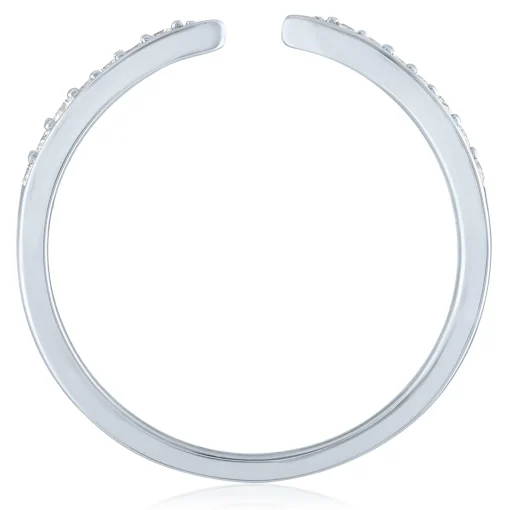 Diamond Open Stacking Band In 10K White Gold (1/10 Ct. Tw.)