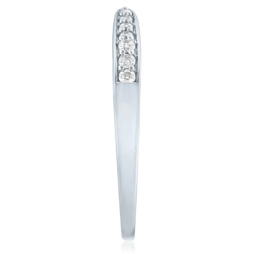 Diamond Open Stacking Band In 10K White Gold (1/10 Ct. Tw.)