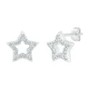 Diamond Open Star Stud Earrings In Sterling Silver (1/7 Ct. Tw.)