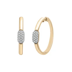 Diamond Oval Cluster Hoop Earrings In Vermeil (1/5 Ct. Tw.)