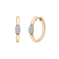 Diamond Oval Cluster Hoop Earrings In Vermeil (1/3 Ct. Tw.)