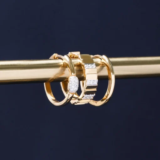 Diamond Oval Cluster Hoop Earrings In Vermeil (1/5 Ct. Tw.)