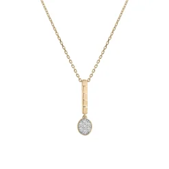 Diamond Oval Cluster Ribbed Drop Pendant In Vermeil (1/10 Ct. Tw.)